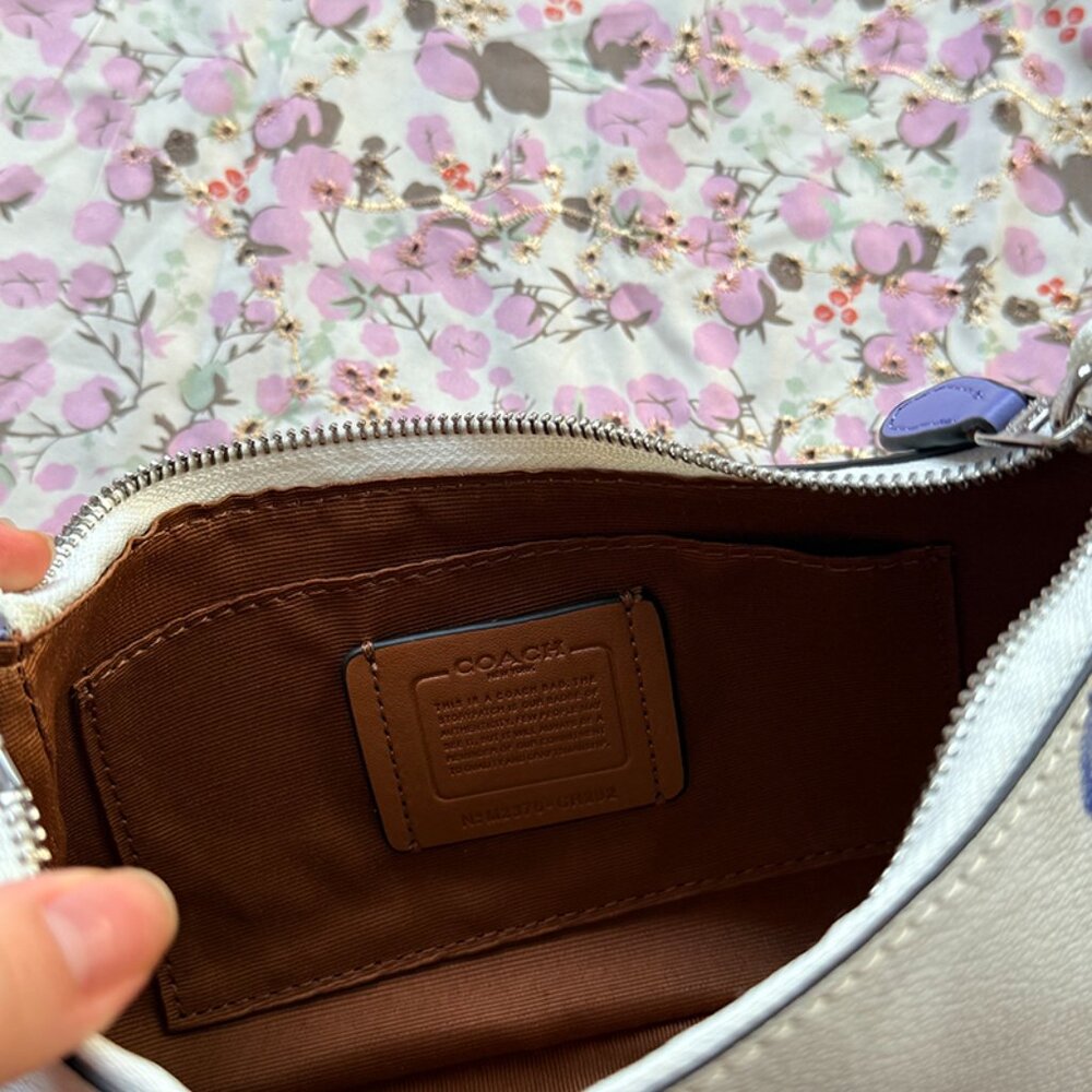 Coach Leather Handbag Blueberry Print - Picture 6 of 8